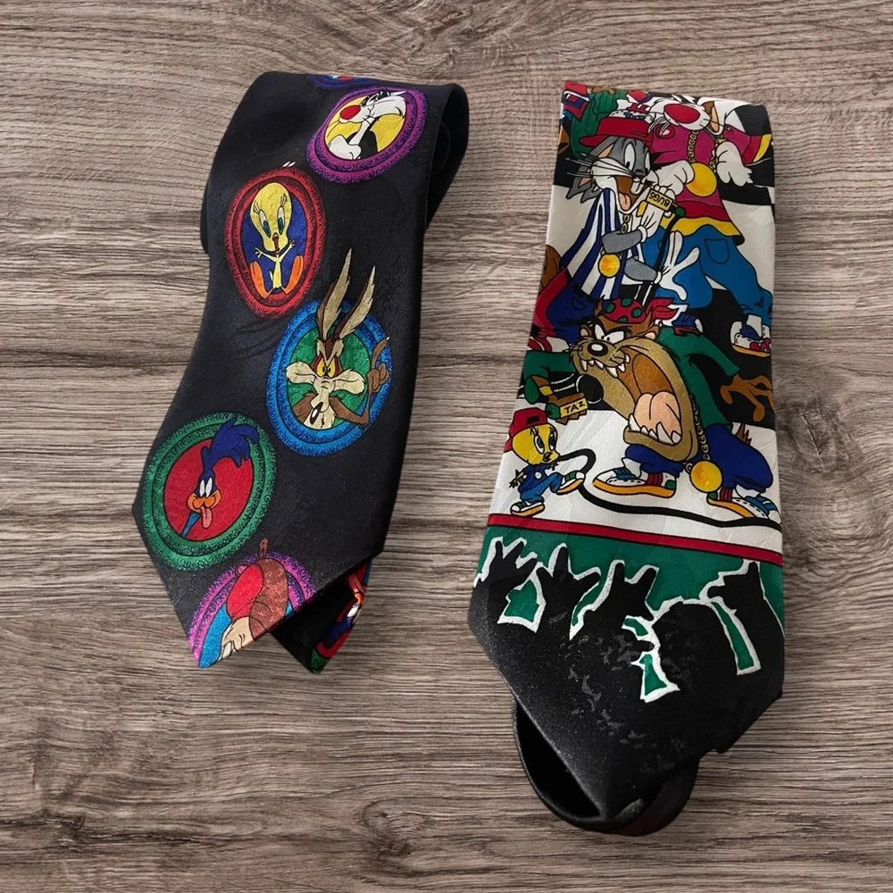 ❤️Vintage Looney Tunes Character Warner Bros. Men's Colorful Ties. Bundle